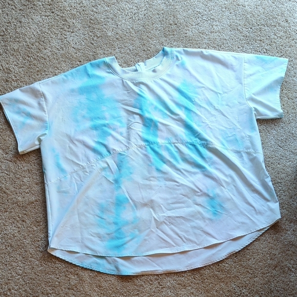 Women's Blue Tie-Dye Muscle Tee - Picture 1 of 5